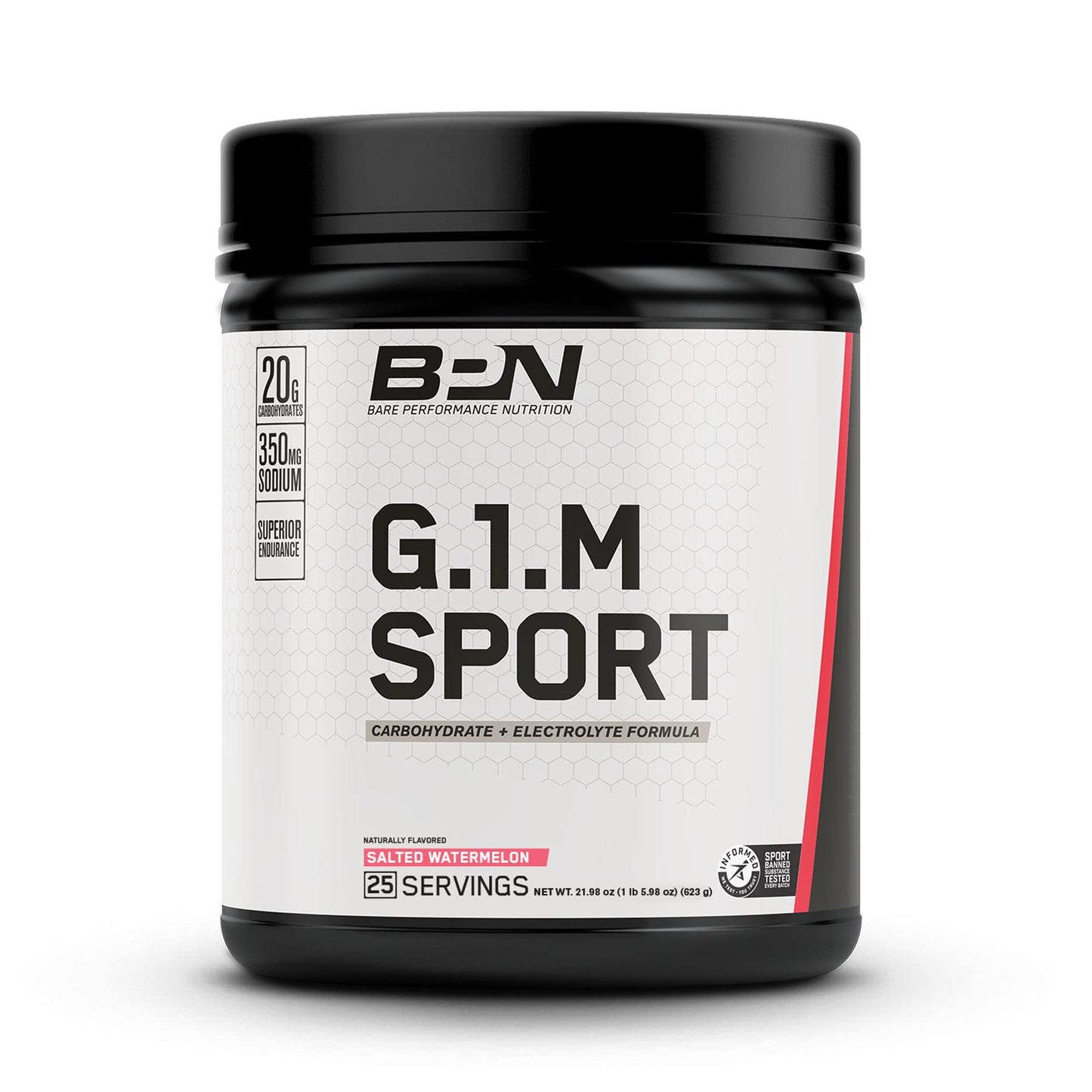 BARE PERFORMANCE NUTRITION, BPN G.1.M Go One More Sport, Endurance Training Fuel, Salted Watermelon, Superior Carbohydrate Source & Electrolyte Formula, Reduce Fatigue, 25 Servings