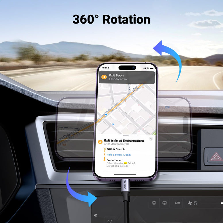 UGREEN Magsafe Car Mount Magnetic Car Phone Holder for Air Vent Phone Holder for Car Magnetic Car Phone Mount Magsafe Mobile Holder for Car Directly for iPhone 12/13/14/15 Series, Fit for All Phones