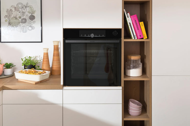 Gorenje BSA6747A04BGWI, 60 cm Built in Electric Oven with Fan, Integrated WiFi Operation, 77 Liters Capacity, Made in Slovenia, Black,1 Year Warranty