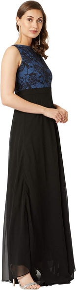 Miss Olive Women's Georgette Fit and Flare Maxi Dress