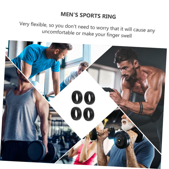 SEWACC 4pcs Sports Ring Men's Ring Plastic Stand Outdoor Accessories Men Rings Outdoor Exercise Ring Finger Sleeves Wedding Ring Bands Wedding Ring Protector Silicone Bands Running Splint