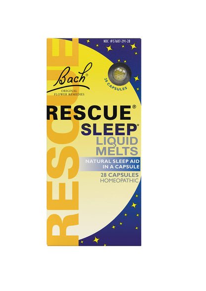 Bach RESCUE SLEEP Liquid Melts, Natural Orange Vanilla Flavor, Natural Sleep Aid, Stress Relief, Homeopathic Flower Remedy, Melatonin Free, Gluten and Sugar-Free, Non-alcohol, Non-Narcotic, 28 Count