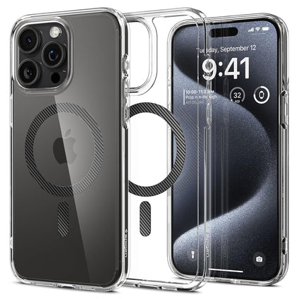 Spigen Ultra Hybrid MagFit designed for iPhone 15 Pro case cover compatible with MagSafe - Carbon Fiber