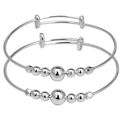 Vrindam Exclusive Elegantly Designed 925 Sterling Silver Baby Kada/Nazaria With 5 moving balls For Baby Boys And Girls_Adjustable_Comfortable_Traditional
