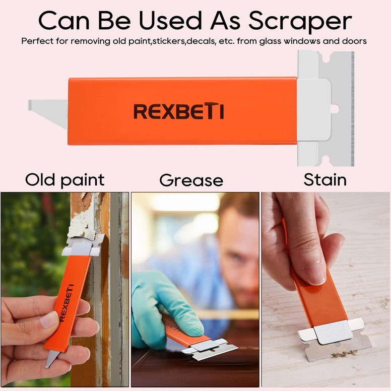 REXBETI Box Cutter, Retractable Handy Box Opener for Packages Papers and Boxes, 10 per Box, Orange