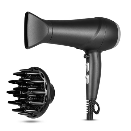 Klovvy Hair Dryer with Diffuser, 2200W Powerful Hair Dryer with Diffuser and Concentrator heads, 2 Speed Settings, 3 Heat Settings, Frizz Control with Ionic Function