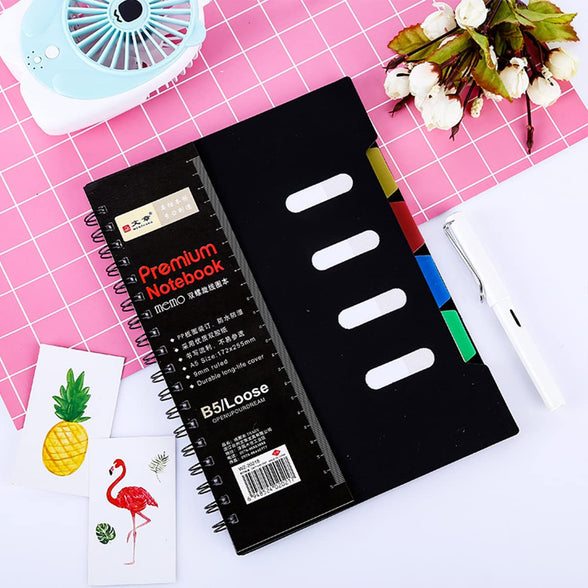 ECVV Spiral Lined B5 Notebook Loose-leaf Business Memo Notepad Sketchbook for School/Office, Diary Journal Subjects Notebook for Adult/Kids, 105 Pages