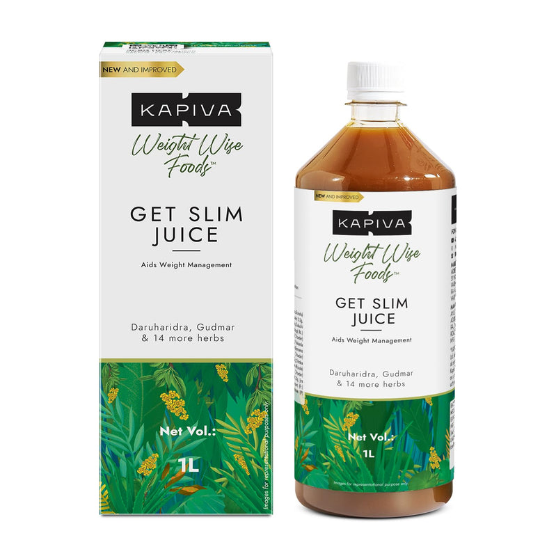 Kapiva Get Slim Juice | Healthy Weight Management Through 12 Ayurvedic Herbs | Aids Metabolism and Digestion (1L)