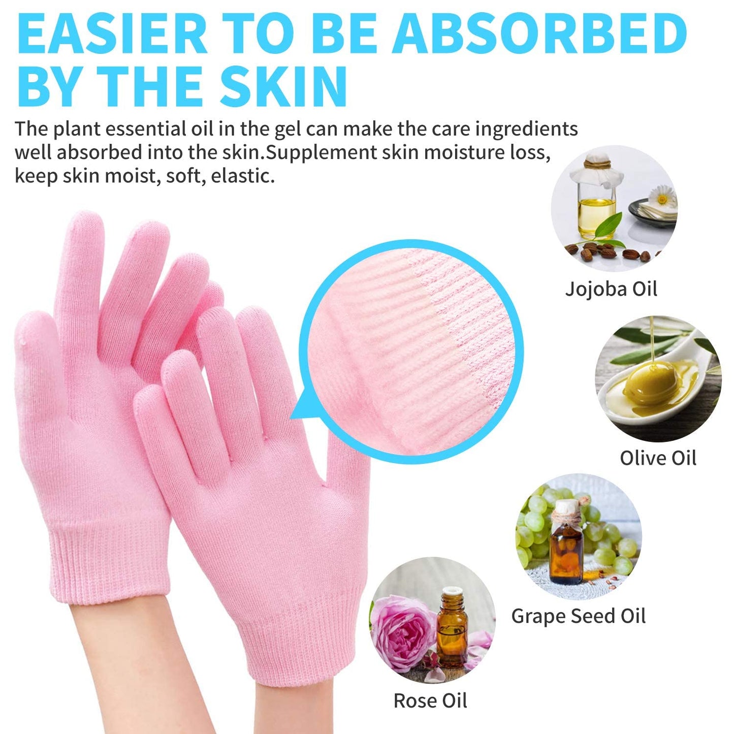 Moisturizing Gloves and Socks, Gel Spa Moisturizing Therapy Socks ＆ Gloves, Soften Repairing Dry ed, Hands Feet Skin Care, Effective in Repair Dry and Chapped Hands and Feet Skin Care