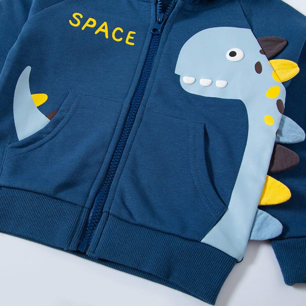 Azalquat Baby Toddler Boys Dinosaur Hooded Zip Jacket Casual Outerwear Active Sweatshirt    2-3 years