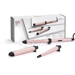 BaByliss Curl & Wave Trio Styler, Multi-styler, Hair waver, Beachy waves, Loose waves, pink 3 in 1 curling wand