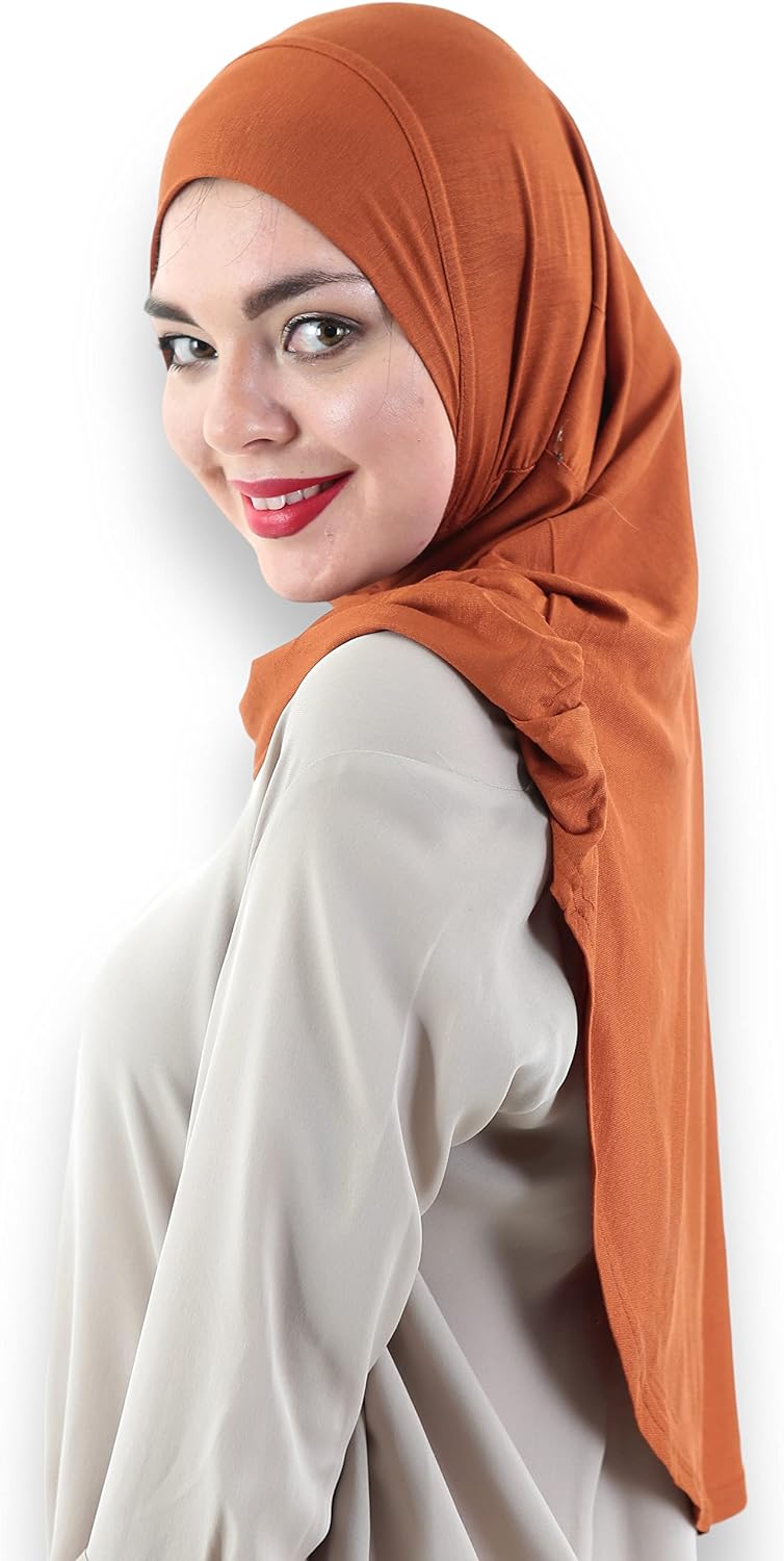 Avanos Easy Wear Soft Hijab for Women, Instant Hijab Long Scarf, Jersey Turbans Prayer Muslim Abayas Dress Clothes Jilbab