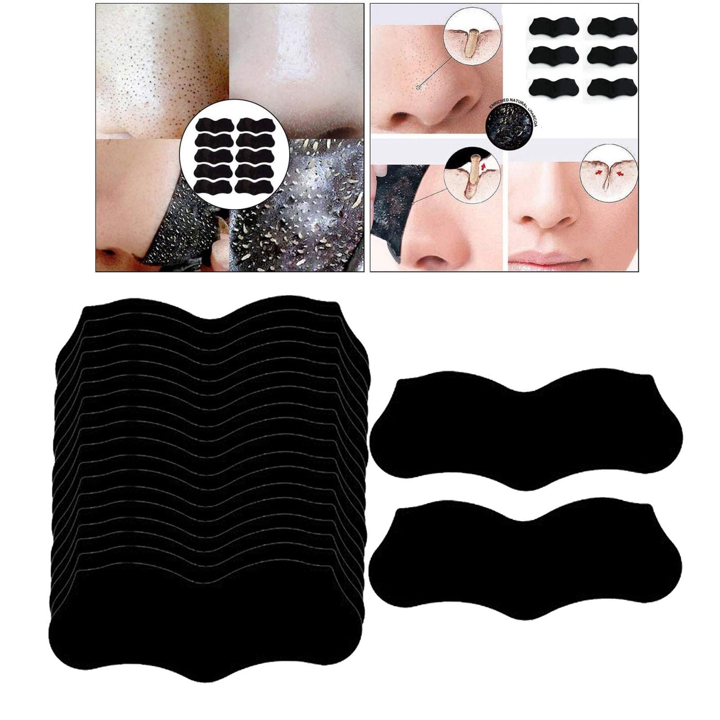 TYCA 30pcs Blackhead Nose Patchs Nose Acne Remover Strips Deep Cleansing Nose Pore Stickers for Use on Nose, Forehead and Chin