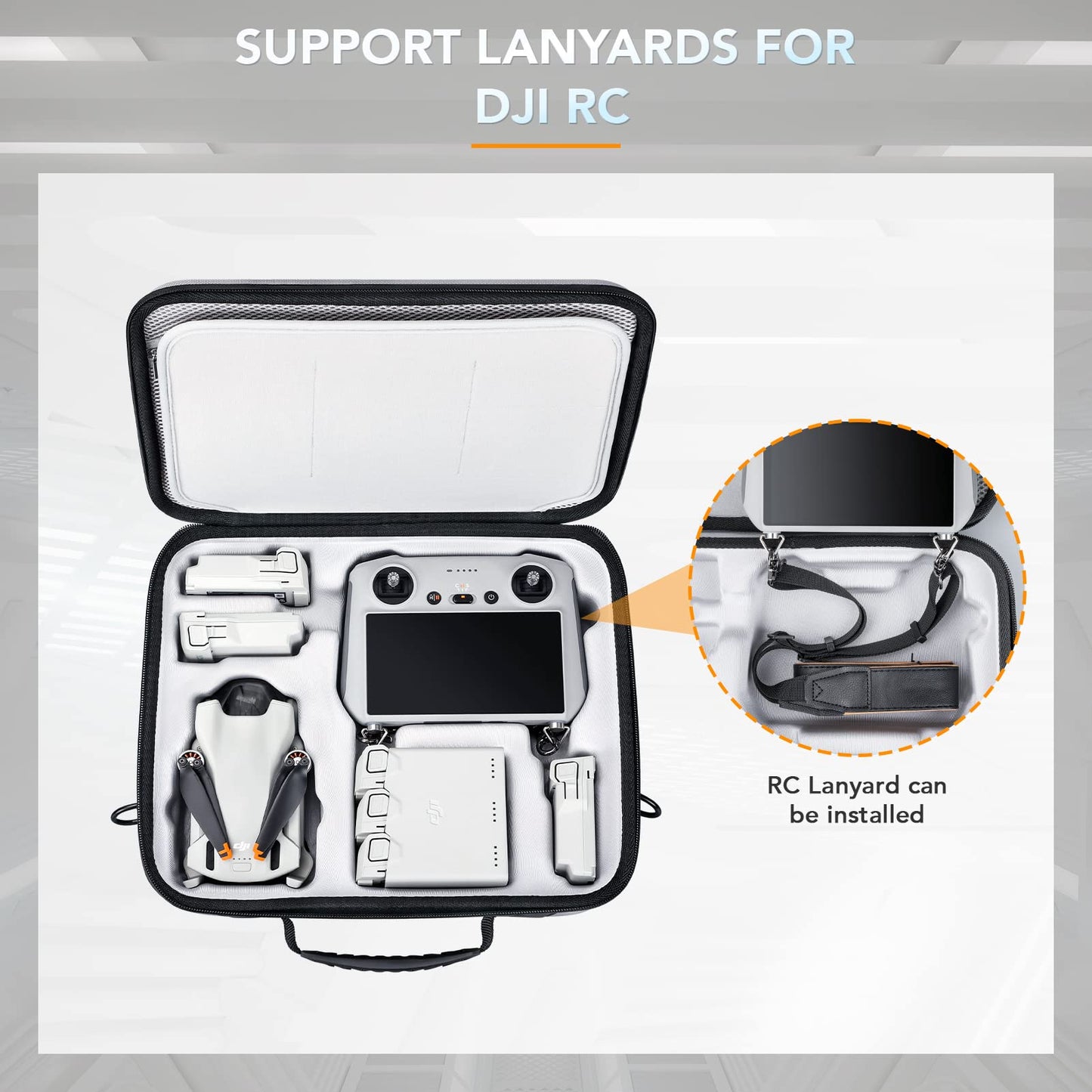 Lykus 2023 Spartan MM300 Carrying Bag Case for DJI Mini 3 Pro/DJI Mini 3, Fit RC Lanyard and up to 7 Batteries [CASE ONLY]
