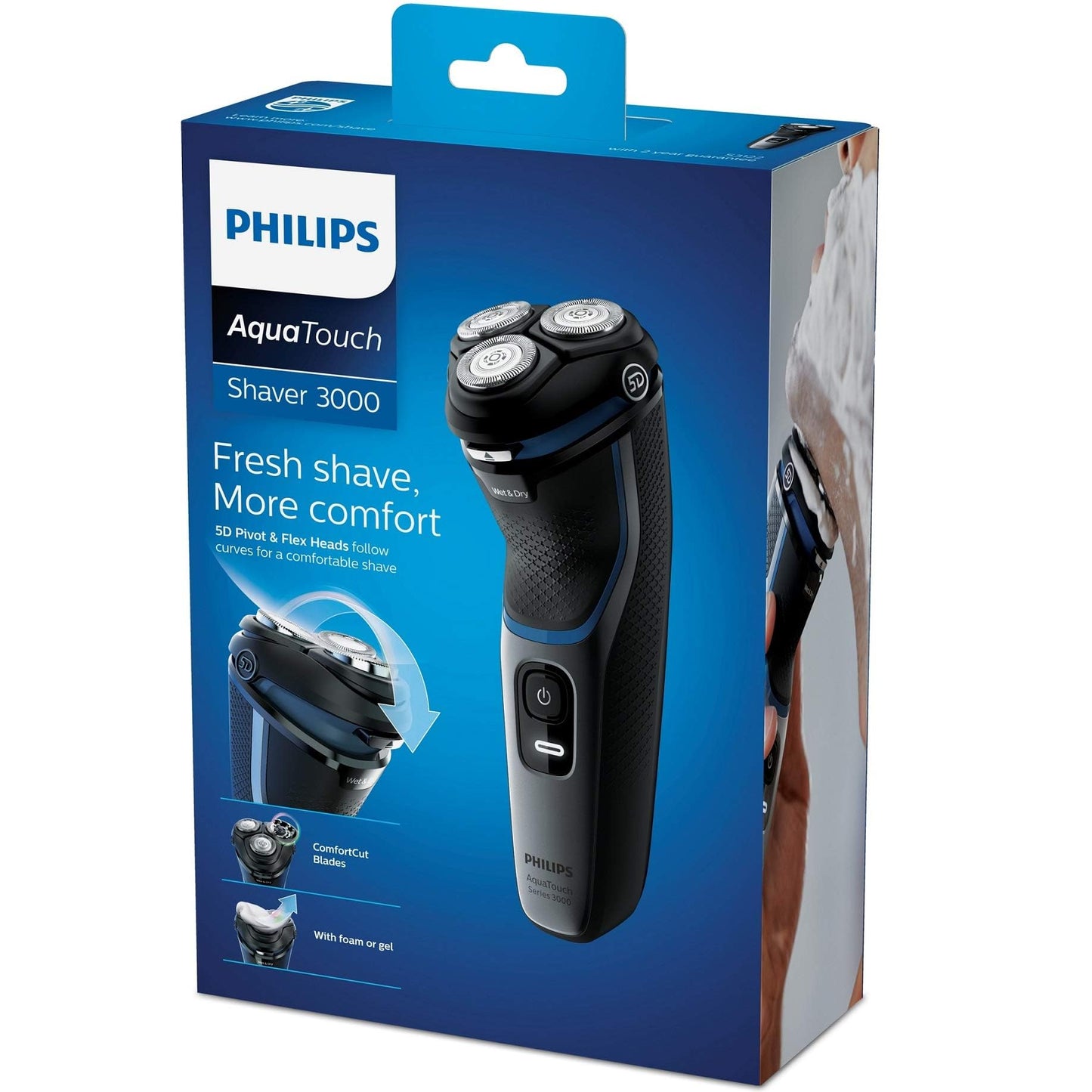 Philips Wet Or Dry Electric Shaver, Black, S312250. 2 Years Warranty