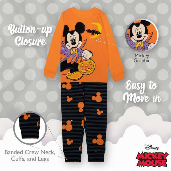 Mickey Mouse Boys Monster 2-Piece Snug-fit Cotton Pajamas Set 2 Years