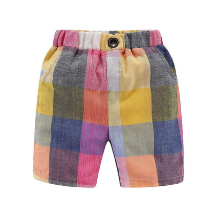 Mud Kingdom Cute Toddler Boys Shorts Plaid Holiday Beach