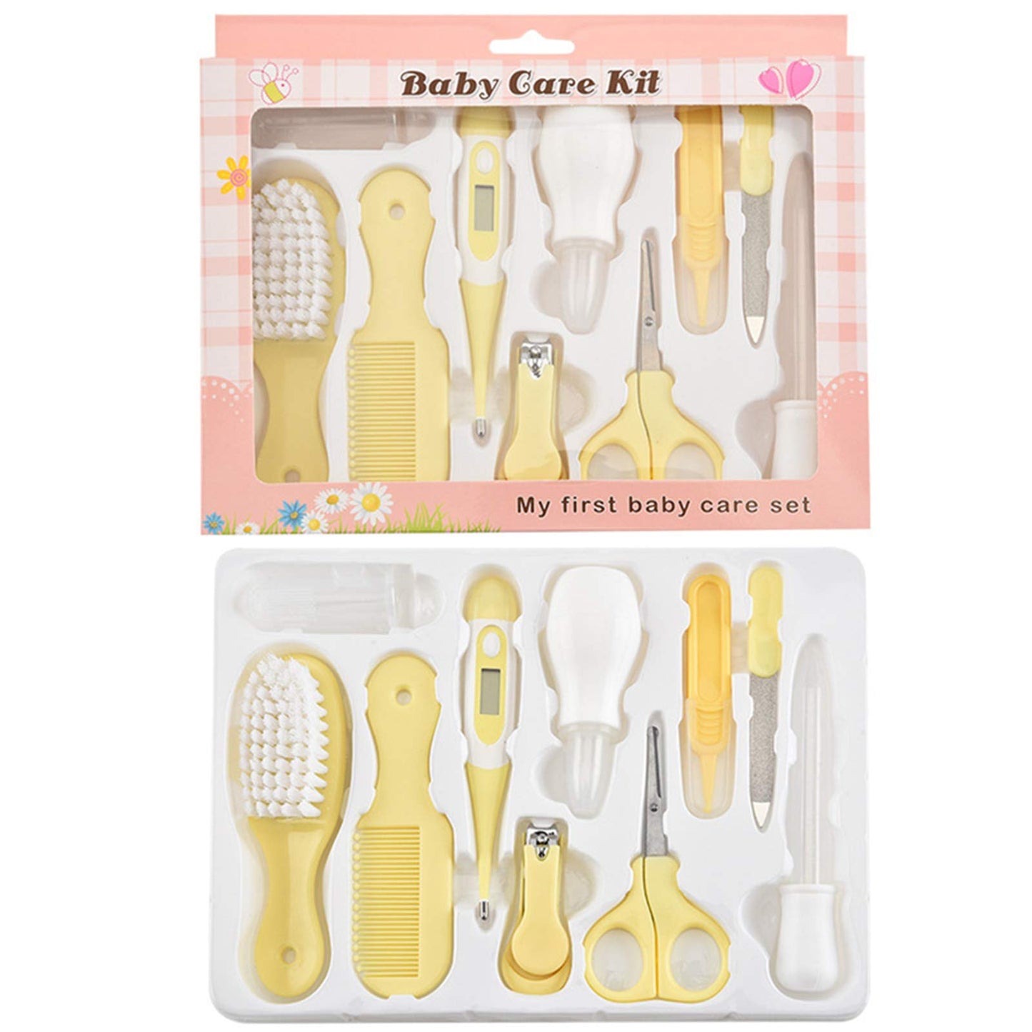 Baby Grooming Kit, Baby Care Items, Baby Care Essentials Set, Baby Supplies Set, 8PCS Baby Health Care Set Portable Baby Care Kit, Safety Cutter Baby Nail Kit for Newborn, Infant & Toddler(Yellow)
