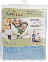 Priva Extra Long Paisley Waterproof Mealtime Protector Adult Bib 18" x 35", with vinyl protective backing and Adjustable Snap Closure