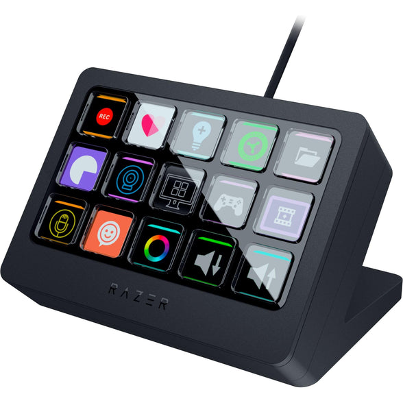 Razer Stream Controller X: All-in-One Keypad for Streaming - 15 Switchblade Buttons - Multi-Link Macros - Swappable Magnetic Faceplate - Designed for PC & Mac Compatibility