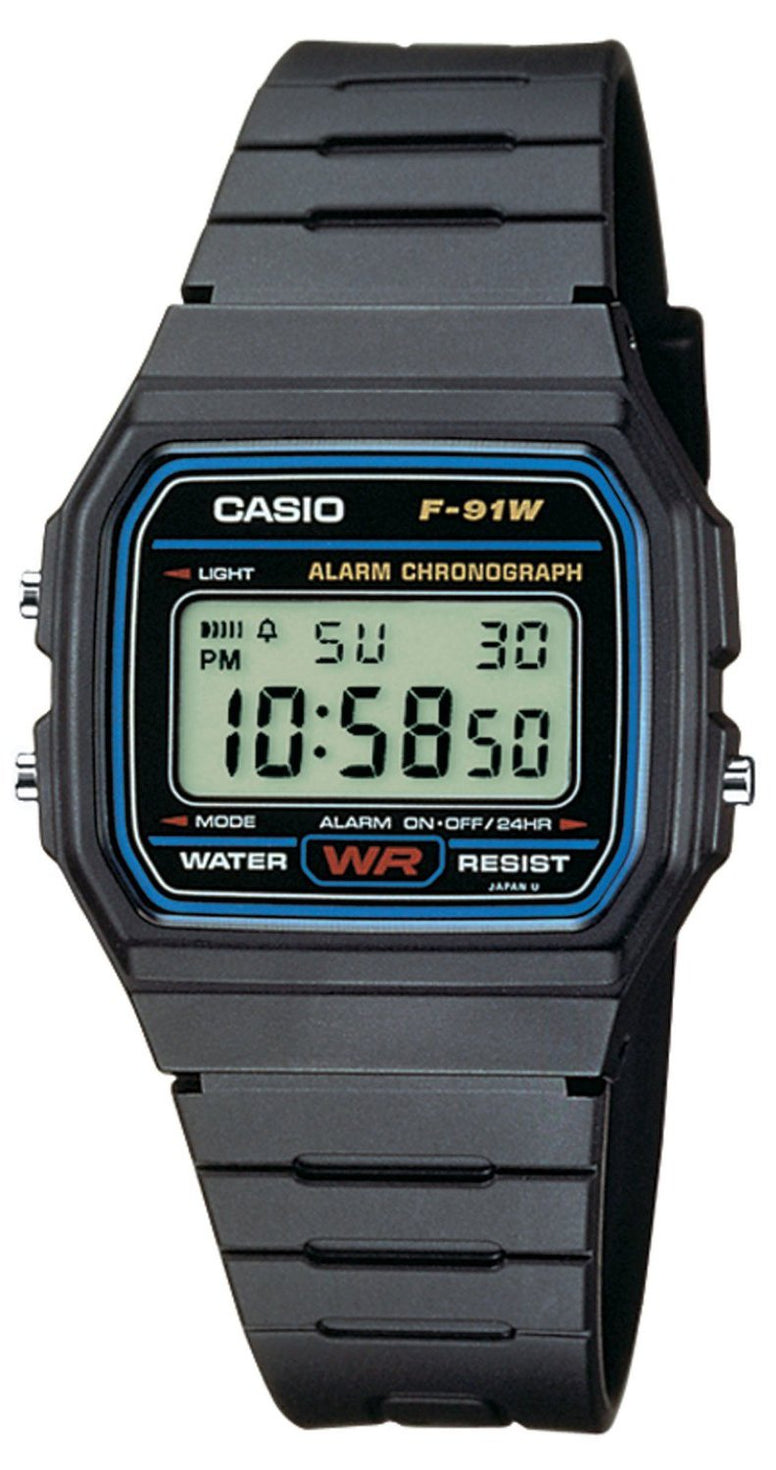 Casio Mens Classic Alarm LCD Digital Watch,F-91W-1DG