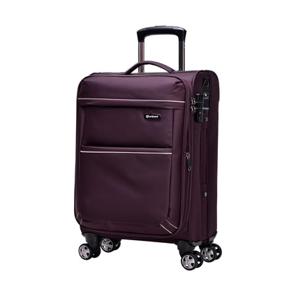 Eminent Expandable Luggage Trolley Bag Soft Suitcase for Unisex Travel Polyester Shell Lightweight with TSA lock Double Spinner Wheels V6093SZ (Carry-On 20-Inch, Purple)