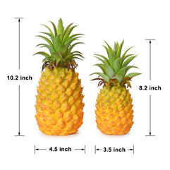 Lvydec 2 Pack Artificial Pineapple, Realistic Artificial Fruit Fake Pineapple for Home Cabinet Table Party Decoration (8.2" - 2 Pack)