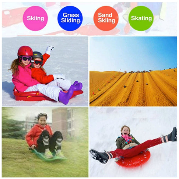 HEXAR Heavy Duty Sand Skiing Board for 2 people With Brake Outdoor Sports Plastic Skiing Boards Sled Snow Grass Sand Board Ski Pad Snowboard With Rope for Two Adults Size - 108x47x34cm