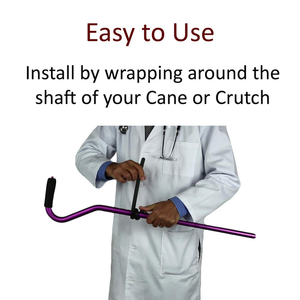 Crutcheze Cane Holder 3 Pack - Holds Canes Within Reach - Walking Stick Holder - Crutches & Cane Accessories - Reacher Grabber Holder - Walker Accessory