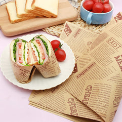 100 Sheets Baking Paper, Sandwich Paper Waterproof and Greaseproof Baking Paper, for Bread Sandwich Burger Fries, Cooking Grilling Steaming Restaurants BBQ Party,18x18cm