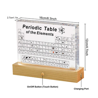Periodic Table Display with Real Elements, Btstil Acrylic Periodic Table of 83 Elements, Samples Periodic Table Display Gift for Students Teachers Kids Students Crafts Decoration (A)