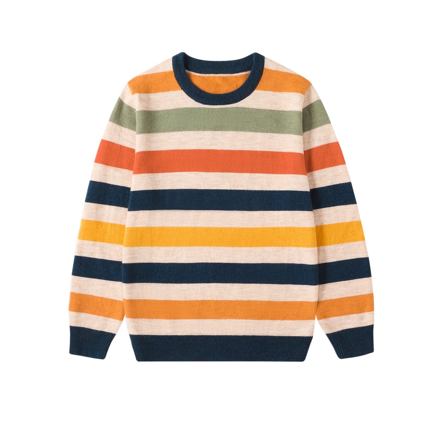 BASADINA Boys Jumpers Long Sleeve Striped Sweater Pullover Kids Knitwear Christmas Knitted Sweatershirt Warm Tops Clothes Age 4-14 Years