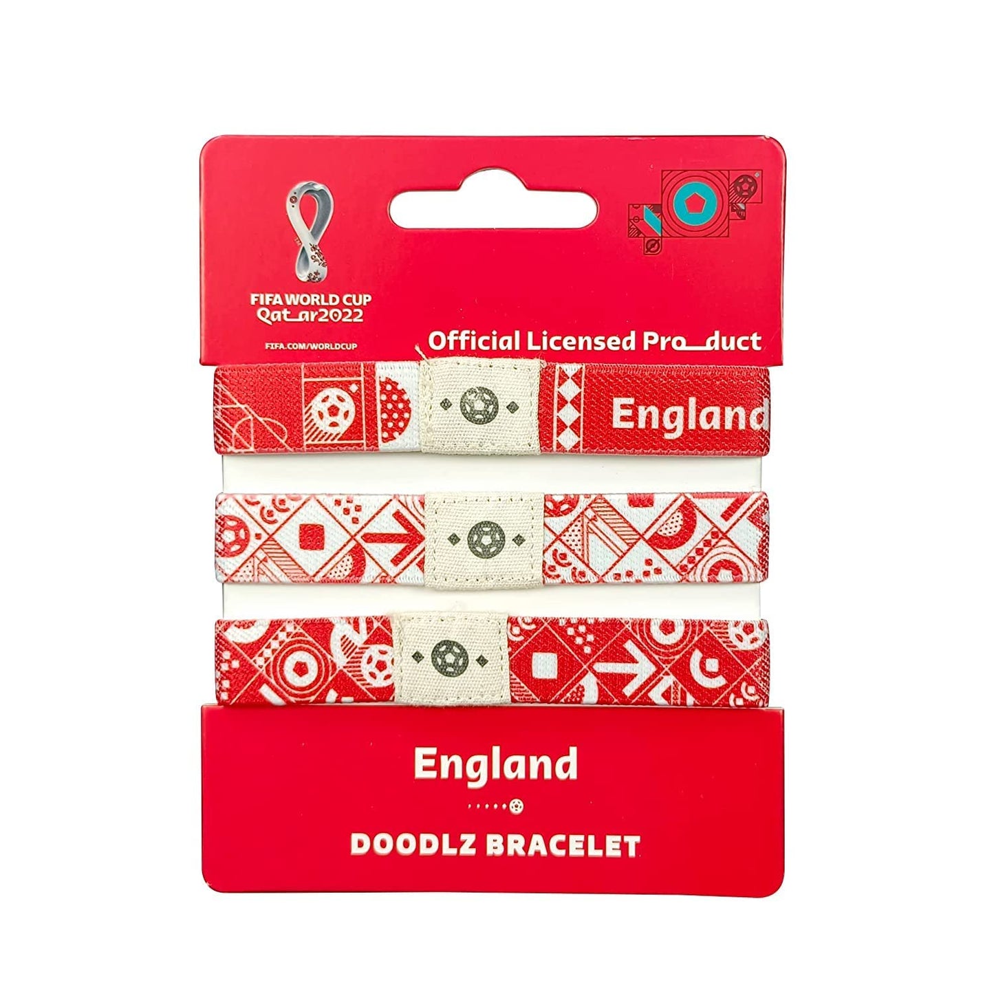 FIFA Fabric Fashionable Qatar 2022 World Cup Country Team Doodlz Nylon breacelet - ENGLAND