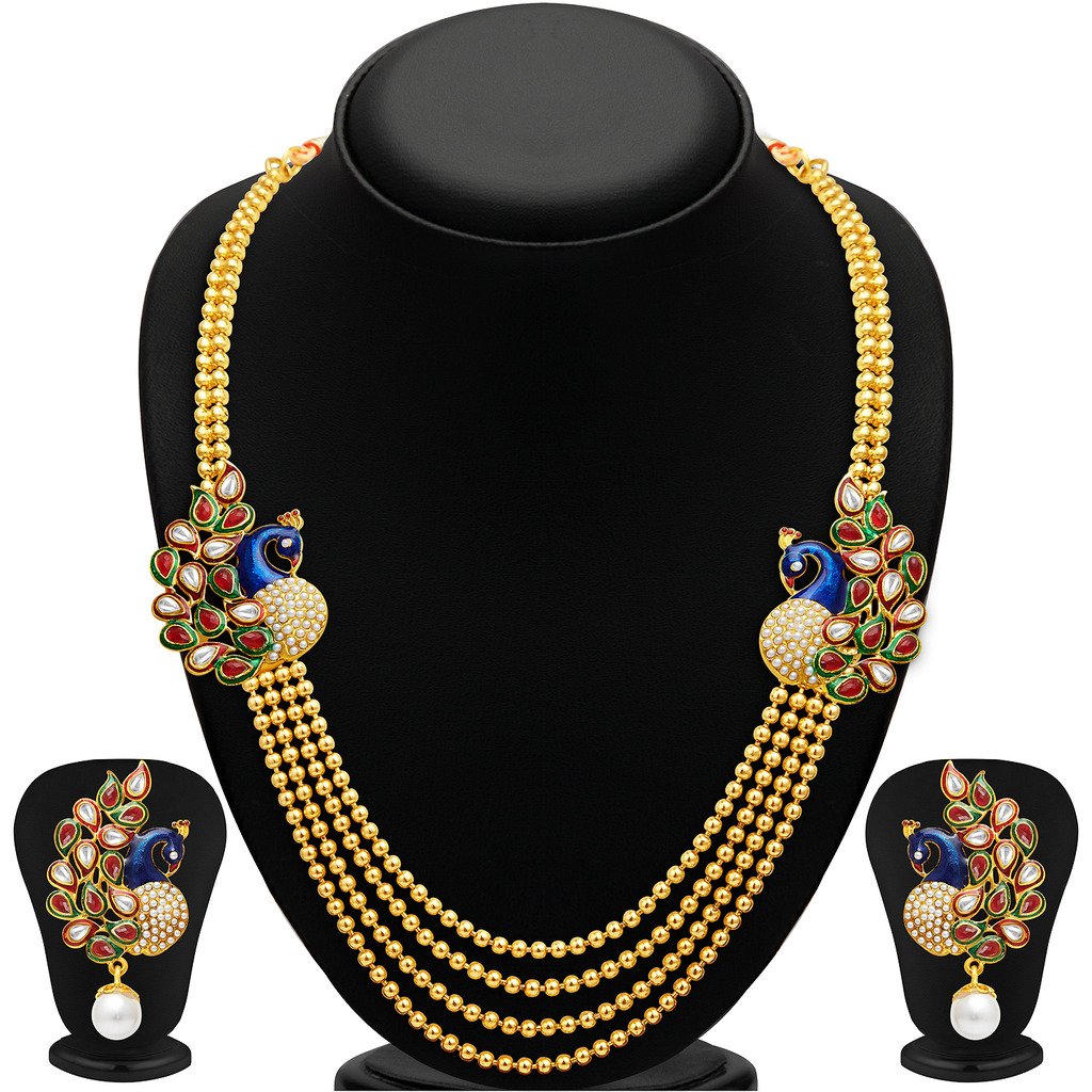 Sukkhi Elegant Gold Plated Wedding Jewellery Choker Necklace Set for Women