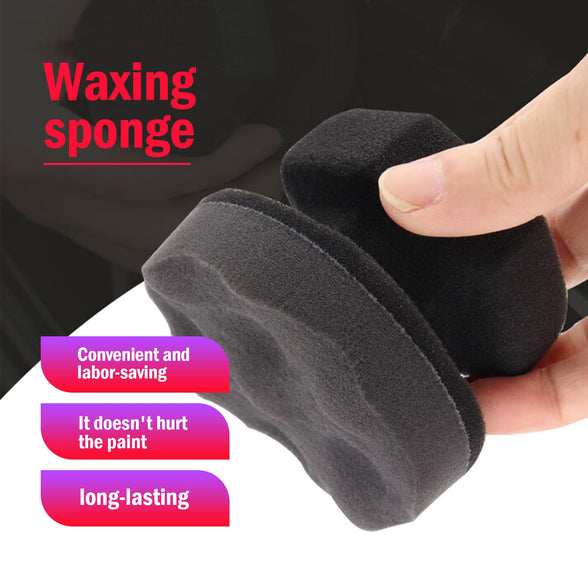 gunhunt 3 PCS Handheld Car Tire Waxing Sponge, 4.33" High Density Wave Tire Waxing Cleaning Sponge, Reusable Waxing Cotton, Suitable for Most Car Models (Gray)