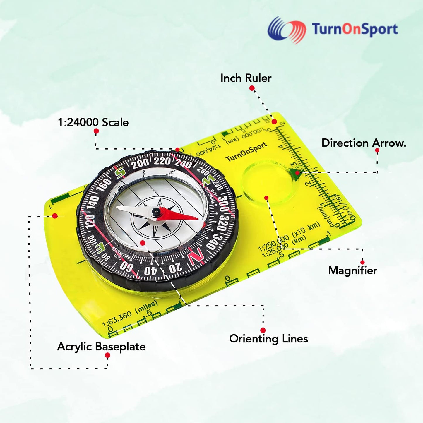 Orienteering Compass - Hiking Backpacking Compass - Advanced Scout Compass Camping and Navigation - Boy Scout Compass Kids - Professional Field Compass for Map Reading - Best Survival Gifts