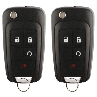 KeylessOption Keyless Car Remote Uncut Flip Ignition Key Fob Replacement for OHT01060512 (Pack of 2)