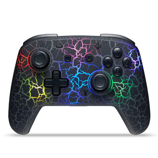 binbok Switch Controller, Wireless Switch Pro Controller for Switch/Switch Lite/Switch OLED, 8 Colors Adjustable LED Wireless Remote Gamepad with Unique Crack/Turbo/Motion Control (Black)