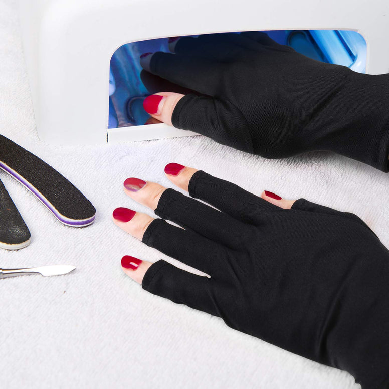 3 Pairs UV Shield Glove Gel Manicures Glove Anti UV Fingerless Gloves Protect Hands from UV Light Lamp Manicure Dryer