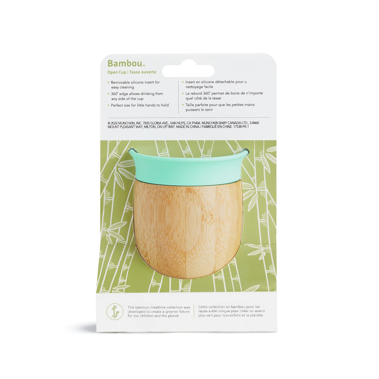 Munchkin Sippy Bambou Open Cup, Baby & Toddler Drinking Cup for 6 Months & Over, Bamboo, BPA Free Weaning Cup for Kids & Babies, 360 Cup Design - 5oz/ 150ml