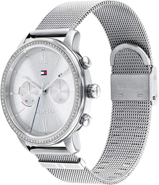 Tommy Hilfiger Womens Multi Dial Quartz Watch Blake with Stainless Steel Mesh Band