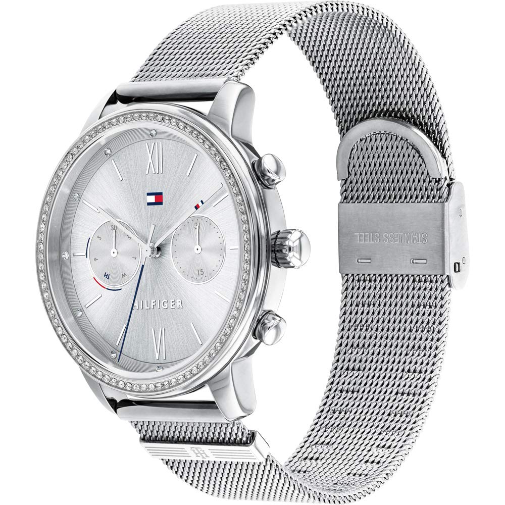 Tommy Hilfiger Womens Multi Dial Quartz Watch Blake with Stainless Steel Mesh Band