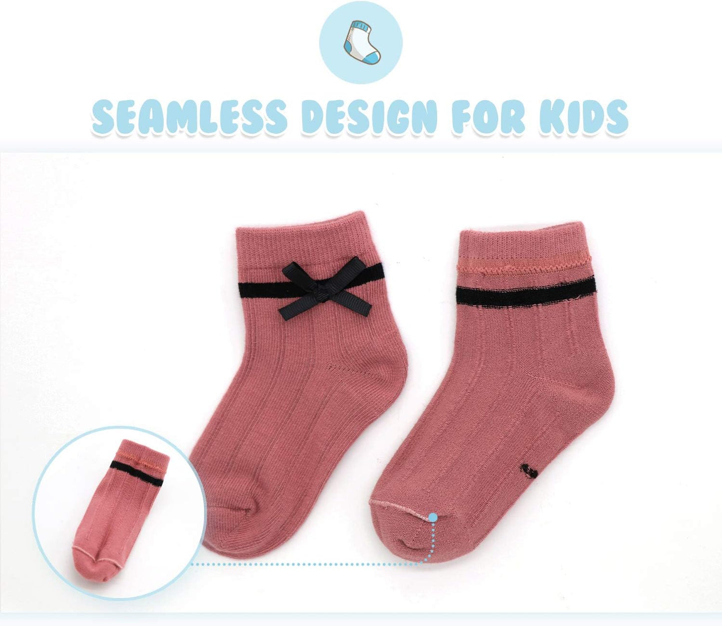 Gwenvenni Toddler Big Little Kids Cotton Ankle Crew Socks For Boys Girls