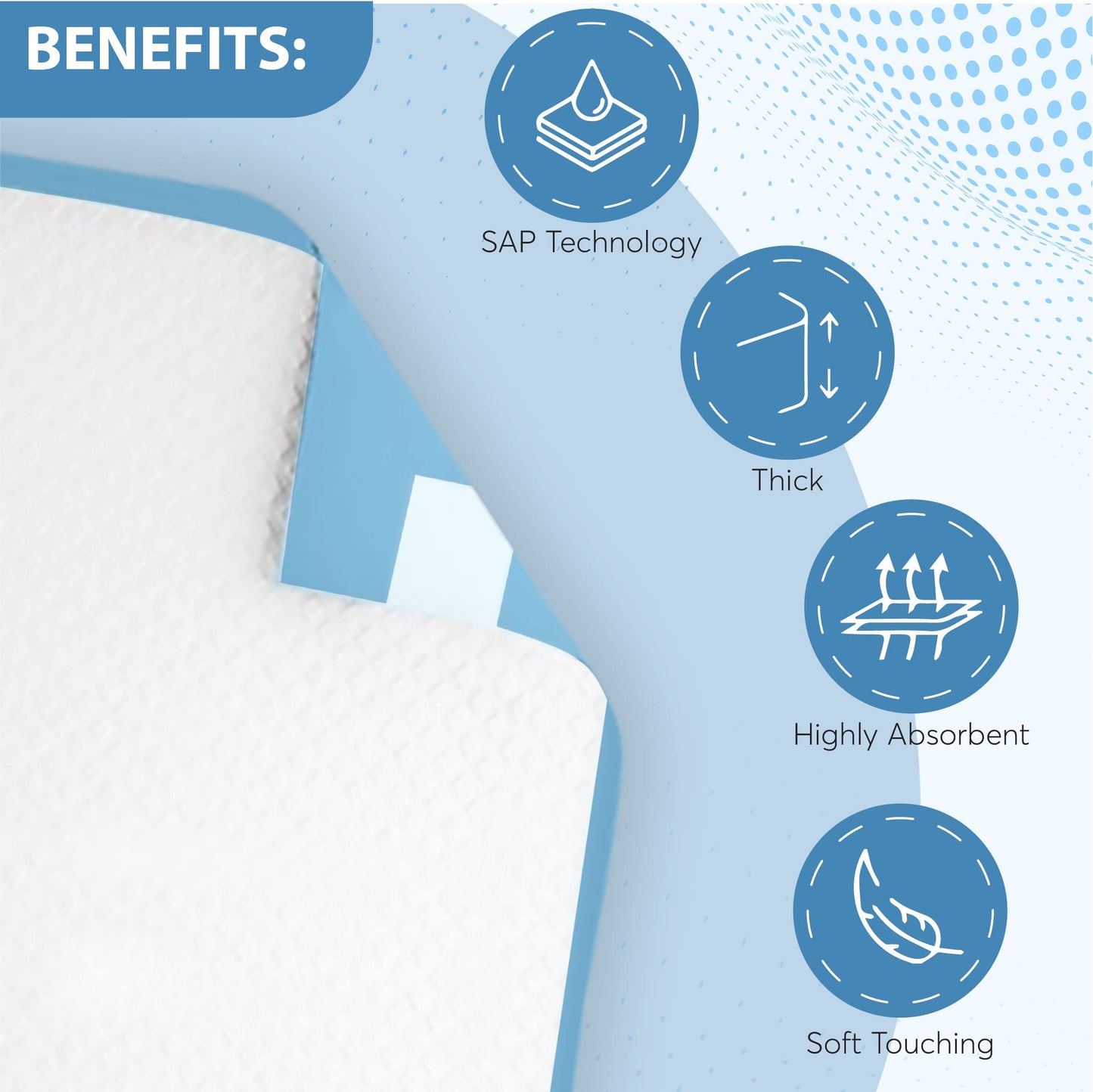 30 x Incontinence Bed Pads | Incontinence Bed Sheets | Disposable Bed Mats for Incontinence | Bed Protectors Kids & Adults | Maternity Bed Mats | Size 60×60cm (1 Pack of 30)