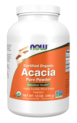 Now Foods, Certified Organic, Acacia Fiber, Powder, 12 oz (340 g)