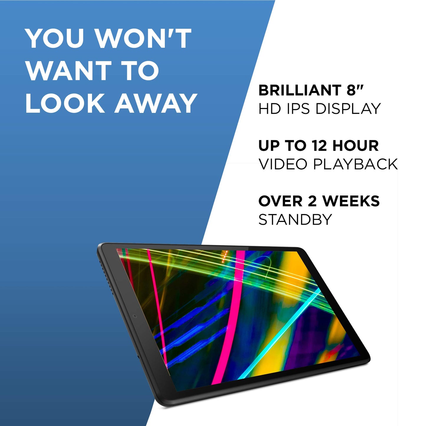 Lenovo Tab M8 8 Inch HD Tablet – (Quad Core 2.0 GHz, 2 GB RAM, 32 GB eMMC, Android Pie) – Iron Grey