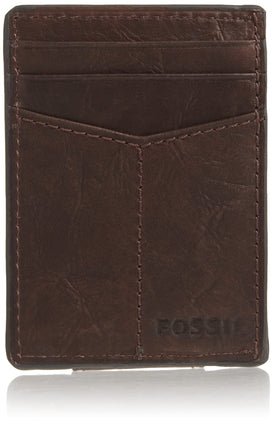 Fossil Men's Quinn Leather Magnetic Card Case Wallet