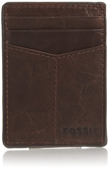 Fossil Men's Quinn Leather Magnetic Card Case Wallet
