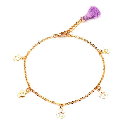 Alwan Medium Size Anklet with a Tassel for Women - EE3969PR