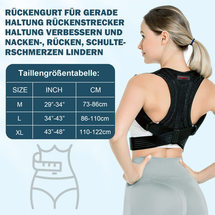 kungfuren Posture Corrector for Men and Women, Back Brace for Men Women Lower Back Pain, Back Support Belt for Women & Men Black M (Waist 29”-34”)